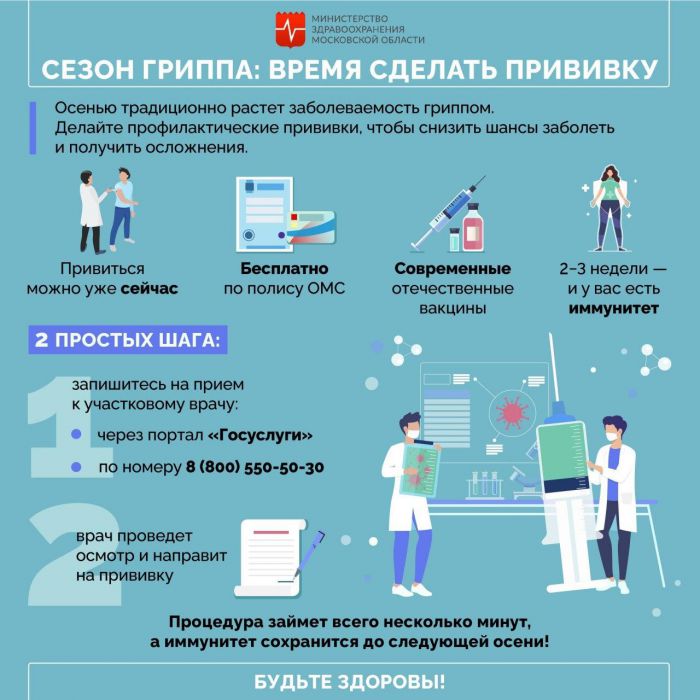 В Московской области началась вакцинация против гриппа